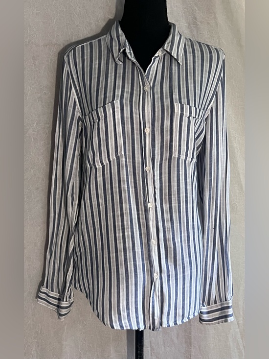 Lucky Brand Tops - Lucky Brand Navy & White Striped Button-Down casual shirt